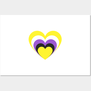 Non binary heart in heart Posters and Art